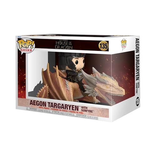 Funko Pop! Rides: House of The Dragon - Aegon Targaryen w/Sunfyre - Figura de vinil colecionável - ideia de presente - Mercadoria Oficial - Brinquedos para crianças e adultos - Fãs de TV