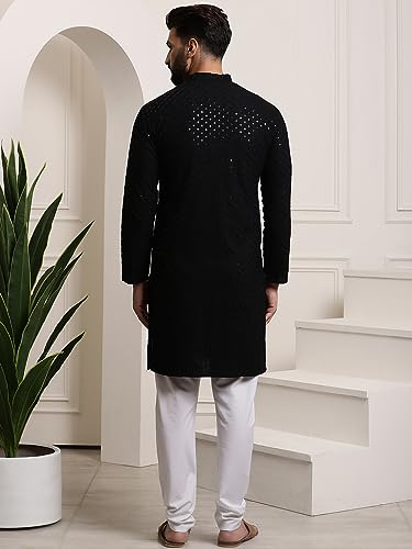 Image of SOJANYA Timeless Traditions (Since 1958) Men's Pure Cotton Sequin Embroidered Kurta Pyjama Set