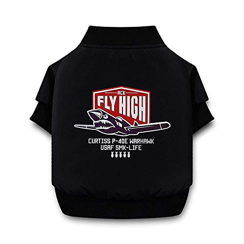 Pohshido Dog Winter Jacket for Cold Weather, Fleece Lined Puppy Jacket with Sleeves, Super Warm Pet Pilot Coat for Small Medium Dogs, Soft Dog Apparel Windproof for Cold Weather(Black, XSmall)