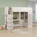 Seconique Jupiter 3' Single High Sleeper Bed in White/Grey