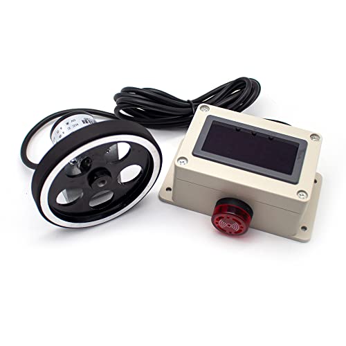 Toplionace Contador de Medidor de Tipo Rodillo Industrial, Pantalla Digital Electrónica de Alta Precisión Contador de Longitud Inteligente con Codificador de Alarma