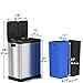 iTouchless 16 Gallon Dual Trash Can & Recycling Bin, Soft-Close Lid, Odor Filters, Stainless Steel with 2 Separated 8 Gallon/30 Liter Bins, Space-Saving Design Hands-Free Foot Pedals for Home & Office