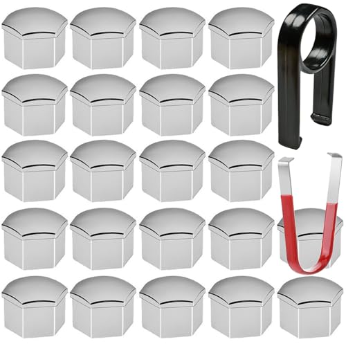 Gebildet 22pcs Capuchon d'écrou de roue 17mm Capuchons D'écrou de Boulon de roue, Cache-écrous de pneu Hexagonaux avec Ensemble D'outils de Démontage pour...