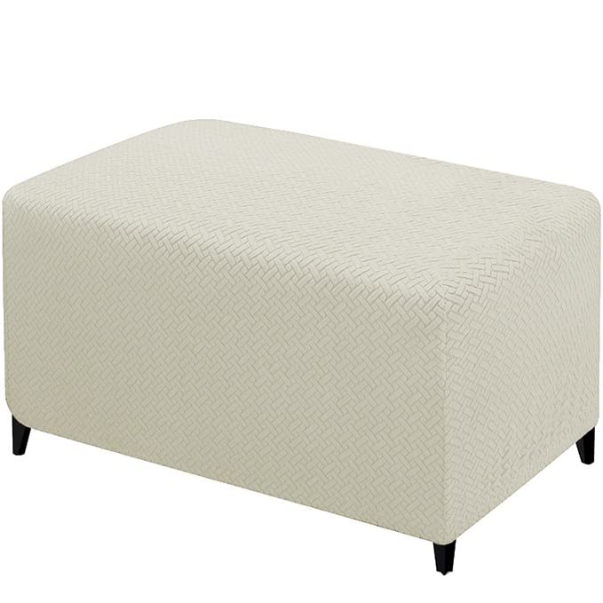 CLGTY Ottomane Bezug Medium - Stretch Hockerabdeckung Kariert Waschbar