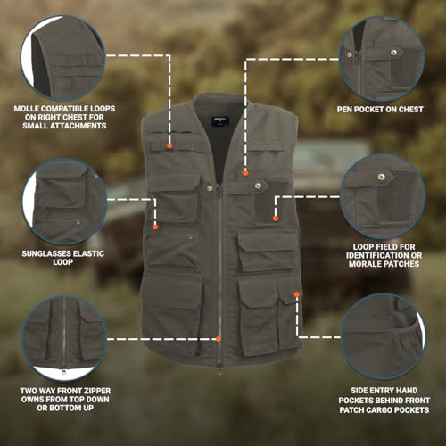 Image of Edgetec Outdoor Utility Vest, Fishing, Hunting, Tactical Ripstop