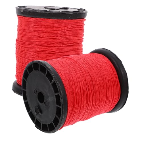 POPETPOP 2 Rolls Heavy Duty Nylon String for Construction and Gardening Twisted Masonry Line Sturdy Building Lines for Masonry Tools 50m Each