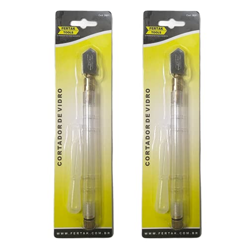 Kit 2 Cortador Vidro Profissional + Bisnaga Dosadora Até 6mm