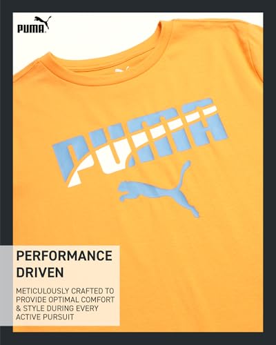 PUMA Camiseta para meninos - Camiseta com logotipo de gato para meninos - Camiseta atlética gola red