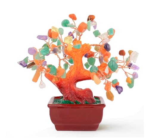 Arbol de la Vida Piedras Naturales 100% Genuinas Arbol de la Vida Decoracion Cristales Curativos Cirstales Terapias Yoga (7 Chakras, 20 cm Mediano)