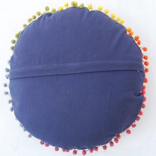 Tradizionale Jaipur Suzani, federa per cuscino ricamata, 16 x 16 cm, federa decorativa per cuscino indiano Pom Pom Pom Outdoor