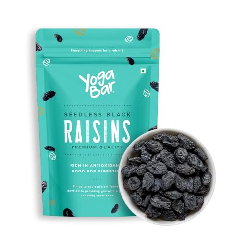 Image of Yogabar Premium Black Raisins 500 grams| Kishmish |Munakka |Source of Fibre