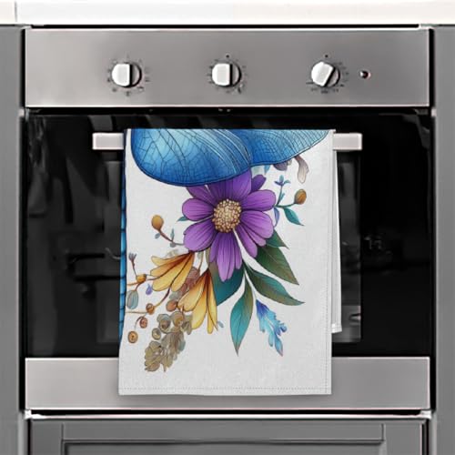 Torchons de cuisine anti trace microfibre douce vaisselle bleue - 7