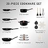 Aluminum Cookware Set, Non-Stick Pots and Pans Set 6 Pots (With 28cm Stock Pot) & 3 Lids, Compatible with Induction, Gas, Electric Stoves for Kitchen​ Quality No Frills Budget (20-Piece Vintage) #1