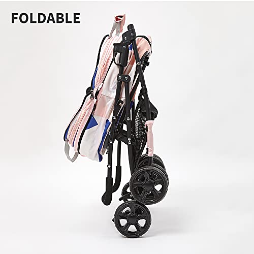 PETKIT Bon Voyage Hundewagen, Hundebuggy, Haustier-Kinderwagen für Katzen/Hunde, Hunde-Katzen-Reisetransporter/Hundewagen mit Aufbewahrungskorb und Tassenhalterung.Tragfähigkeit : bis zu 15 kg (Rosa) - Image 8