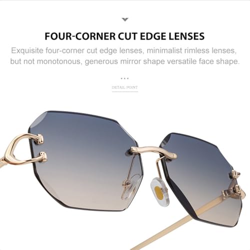 XSJGHLM-Small Frameless Sunglasses Women Men Luxury Fashion Vintage Metal Rimless Sun Glasses2