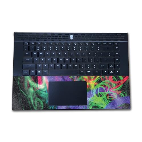 Image of Glossy Glitter Laptop Skin Compatible with Alienware M16 R2 (2024) - Neon Splatter - Premium 3M Vinyl Protective Wrap Decal Cover - Easy to Apply | Crafted in The USA by MightySkins
