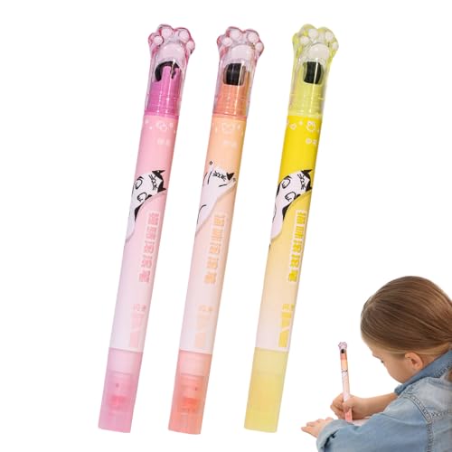 Subrayadores de notas, juego de marcadores de cinta de corrección pastel de doble extremo, papelería decorativa de material PP con práctica función, accesorio de oficina escolar para estudiantes
