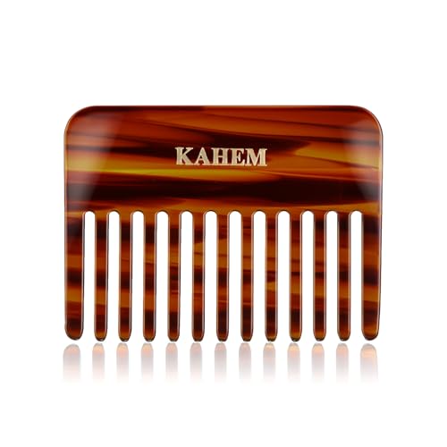 KAHEM Wide Tooth Detangling Comb for Women-Pocket Comb-Small Wide Tooth Comb for Curly Wavy Hair-Detangler Comb For Wet and Dry-Handmade-Professional hair cutting comb-3.74Inch