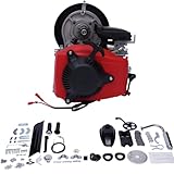 YIYIBYUS Bicycle Engine Kit 4-Stroke 49CC Gas Motorized Bike Engine Motor Kit with Belt 2.5HP Gas Petrol Pull Start Bicycle Conversion Kit for Adult Bicycles with 26' Frames