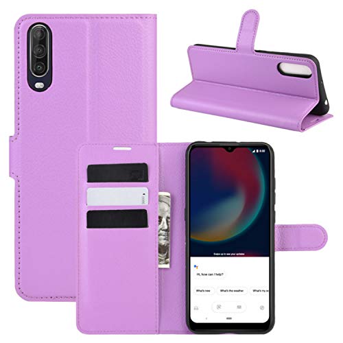 HualuBro Coque pour Wiko View 4 Lite, Etui de Protection en PU Cuir Flip Cover Case Antichoc Portefeuille Housse pour Wiko View 4 Lite Coque (Violet)