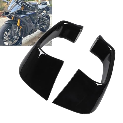 Spoiler à ailes fixes aérodynamique moto noir brillant pour carénage avant - 5