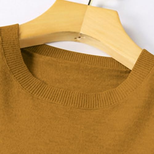 OIOLOYJM Fall Cashmere Sweaters for Women 2025 Crewneck Long Sleeve Tops Knitted Pullovers Lightweight Merino Wool Sweater