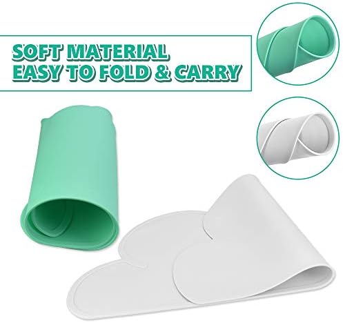 TANCUDER 2 PCS Silicone Placemat for Kids, 48*27cm Non Slip Table Place Mat Cloud Shape Baby Feeding Plate Tray Heat Proof Stain Resistant Washable Toddler Tablemat , White,One Size