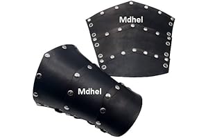 Medieval Leather Wrist Guards - Black Leather Wrist Guards - Vambraces (Pair)