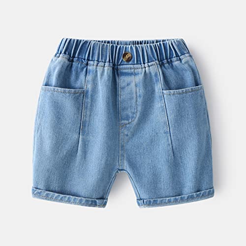Shorts para meninos e crianças de verão, calças jeans com bolso, casual, moda para crianças, meninas