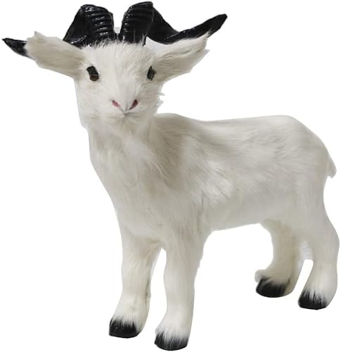 Plush Goat Figurine Goat Statue Animal Garden Statue Lawn Ornaments Educational Figurine For Outdoor Patio Yard Decoration - Size L #TOP25