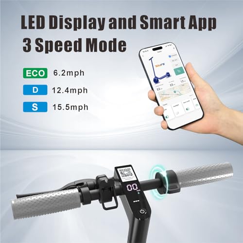Adult Electric Scooter: 19 MPH, 19-Mile Range, 264 lbs Load, 350W Motor, Foldable with Dual Braking and App Control