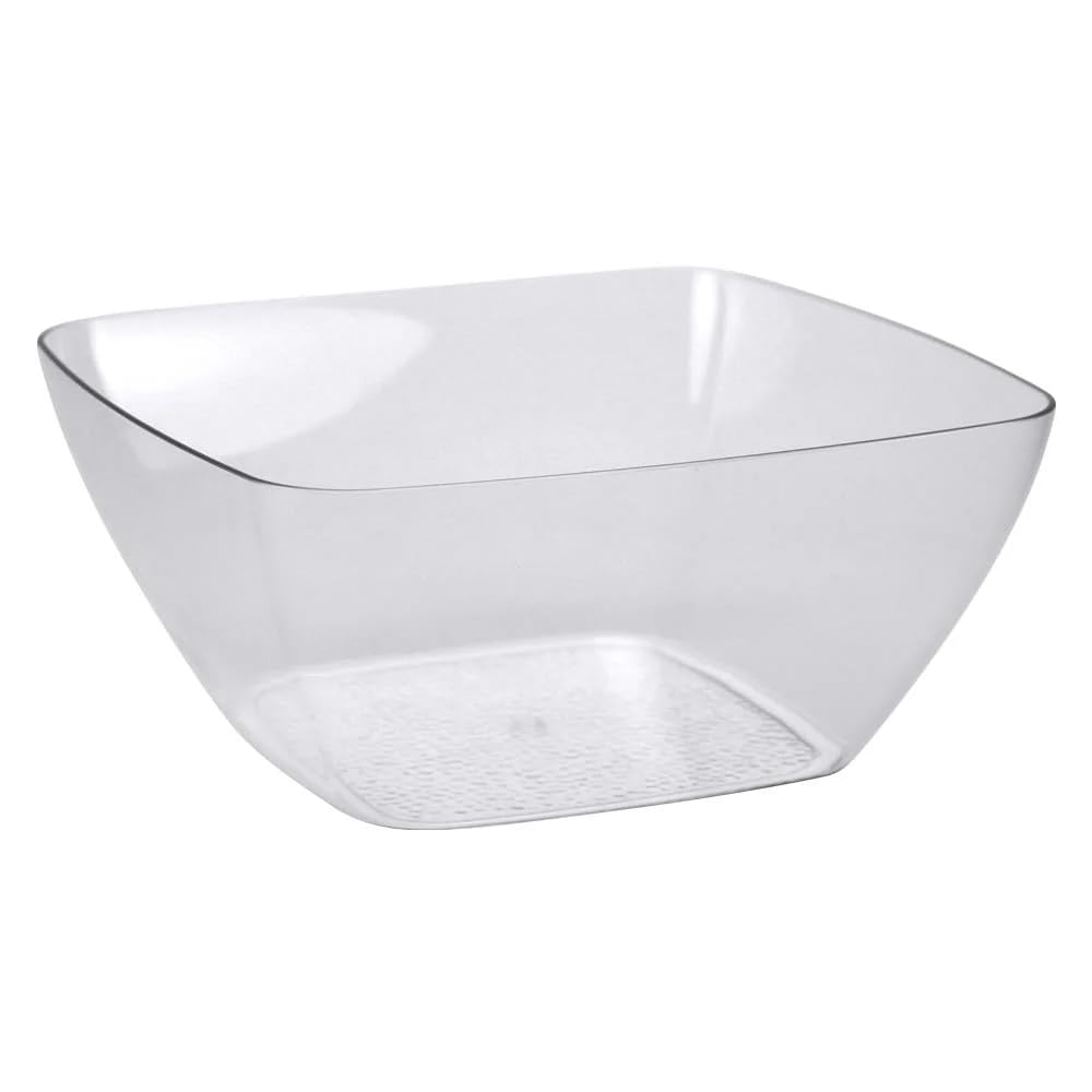 EcoQuality 146 oz Clear Acrylic Serving Plastic Bowl – Large Disposable Salad Bowl for Parties Catering Events Buffets Fruit Snacks and Table Displays (6)