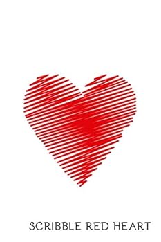 Paperback Scribble Red Heart: Blank Lined Journal Notebook Diary Book