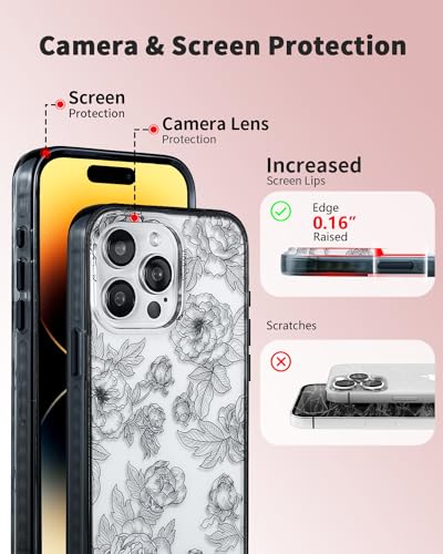 Coque iPhone 15 Pro Max transparente mate avec pare-chocs de protection noire - 6