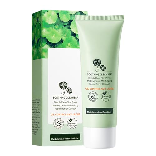 Facial Cleanser With Centella Asiatica Extract, Gentle Facial Cleanser for Facial Cleansing Anti-Pimple Face Wash Gel