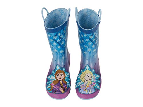 Western Chief Kids Girls Frozen 2 Licensed Waterproof Rain Boot with Easy Pull on Handles,
