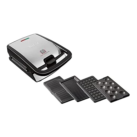 Tefal Snack Collection uppsättning av 4 SW854D | Kombinerad enhet | Innehåller 4 non-stick plattuppsättningar | diskmaskinssäker | Panini, våfflor, smörgås, sött kök | 700 W