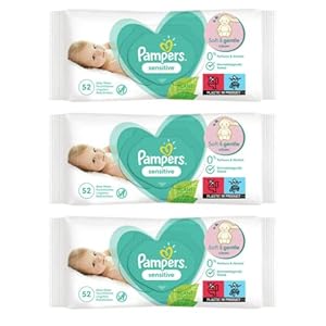 156-624 x Baby Wet Wipes PAMPER’S Sensitive Soft Gentle Fresh Babies No Fragrance Unscented Newborn Nappy Changing Skin…
