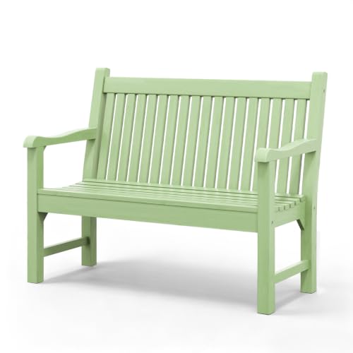 Image of Psilvam 2-Person Outdoor Bench with 700 Lbs Weight Capacity, Green