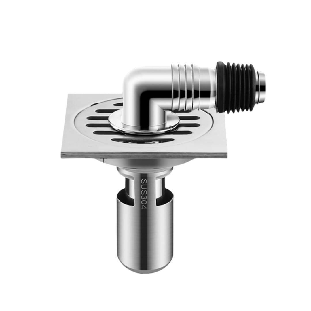 KJdxfhFH Bathroom floor drains, Bathroom Floor Drain 304 Stainless Steel with Backflow(Washing Machine Brushed)