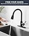 Touchless Kitchen Faucet Stainless Steel: WOWOW Mobile Motion Sensor Kitchen Sink Faucet with Sprayer, Automatic Smart Kitchen Faucet for Sink 1 or 3 Hole, Matte Black