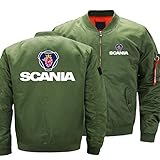 giubbotto bomber da uomo - scania tuta da volo primaverile addensare capispalla antivento giacche con zip top - regalo per i giovani(color:green,size:4xl)