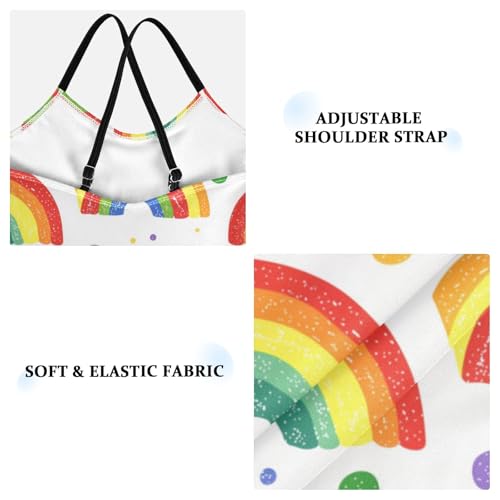 Rainbow Polka Dots Girls Swimsuit One Piece Bathing Suit for Baby Girls' Swimwear 3T3