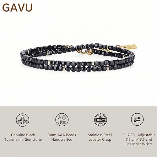 GAVU Crystal Bracelet for Women, Adjustable Double Layered Beaded Bracelet for Women3