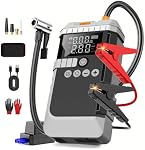 Démarreur de saut de voiture avec Air Compresseur, 8000A 160PSI Booster Pack (tout) Gas/12L Diesel), Batterie Power Pack avec Câbles Jump, Auto Batterie Booster Jump Starter avec Lumières, Gants