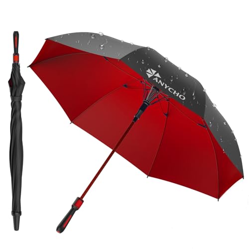 Image of AHYCHO 54 Inch Umbrella for Men Big Size with Fiberglass Shaft, One-Click Auto Open Big Umbrella for Rainy Days & UV Protection - Ideal for 2-3 People