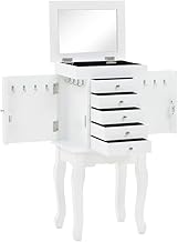 vidaXL Armario Joyero de Pie Blanco Mesilla Clóset Mueble Organizador Joyas