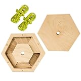 Acunny Dispositivo de Ejercicio para Dedos | Equipo De Entrenamiento De Antebrazo De Madera Hexagonal,Tabla de Suspensión Portátil,para Gimnasio en Casa, Práctica, Ejercicio, Entrenamiento, Escalada,