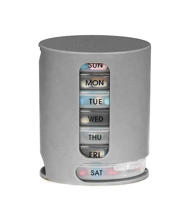 ODMART Pill Organizer 7 Days Weekly Tablet Storage Box – Pill Pro Medicine Dispenser with 7 Portable Trays, Each with 4 Compartments – Daily Pill/Vitamin Organizer for Travel & Home Use-image-39