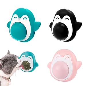 Byffoer Katzenminze Balls Spielzeug f&uuml;r Katze, 3 St&uuml;ck Katzenminze Ball Spielzeug 360&deg; Drehbare Interaktives Katzenspielzeug mit Aufbewahrungsdeckel Wand Catnip Balls Toys f&uuml;r Katze